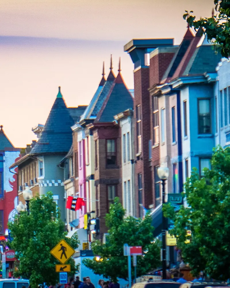 Painted rowhouses in Adams Morgan