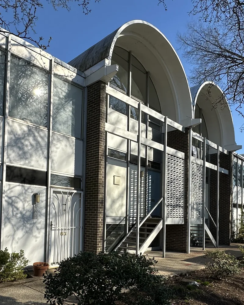 Barrel-roofed River Park townhomes on 4th Street SW, Washington, DC